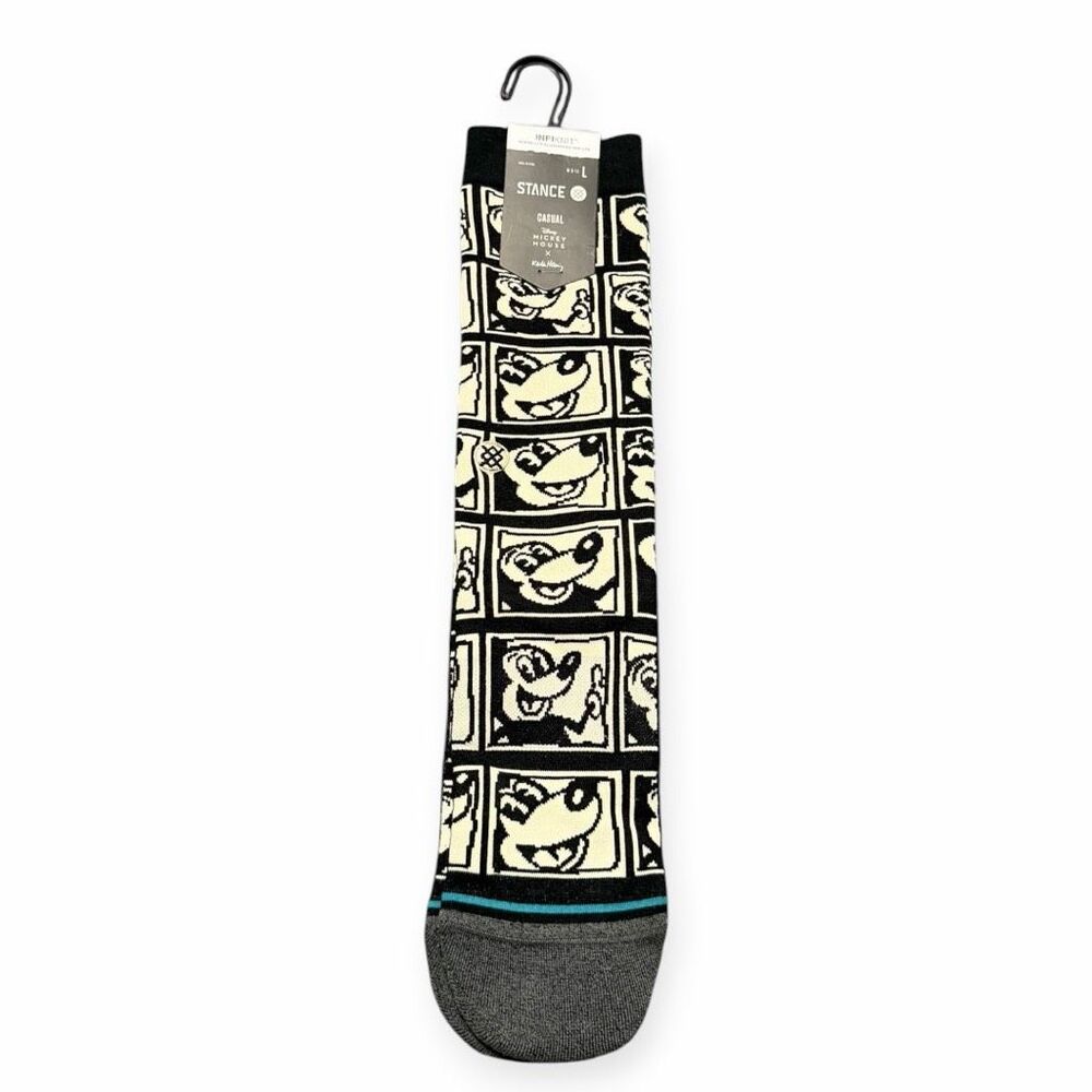 Stance “1985 Haring” Disney Mickey Mouse x Keith Haring Socks size L M9-13 New